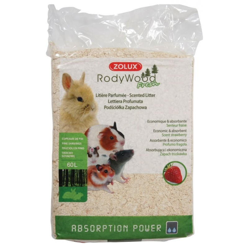 Podestýlka RodyWood Fresh Strawberry 60l Zolux