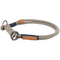 BE NORDIC kulatý polostahovací kožený obojek, XS-S: 30 cm/ 5 mm, šedá