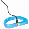 USB svítící obojek PLOCHÝ L-XL 70cm/30 mm modrý (RP 2,10 Kč)