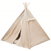 Teepee BOHO s polštářem, 55 x 65 x 55 cm, bavlna, béžová