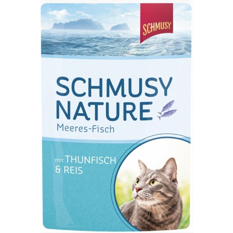 Schmusy Cat kapsa Fish tuňák + rýže 100g