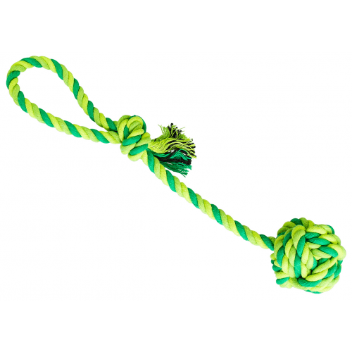 Přetahovadlo HipHop bavlněný míč 7 cm, 38 cm / 130 g sv.zelená, tm.zelená, khaki