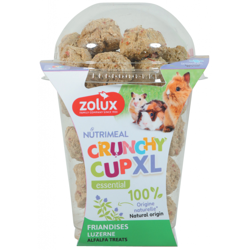 Pochoutka CRUNCHYCUP XL vojtěška 190g Zolux