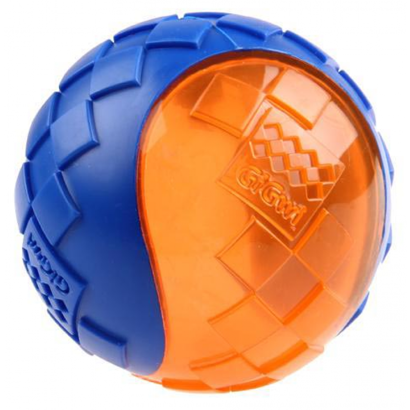 Hračka pes GiGwi Ball míček M transparentní modro/oran