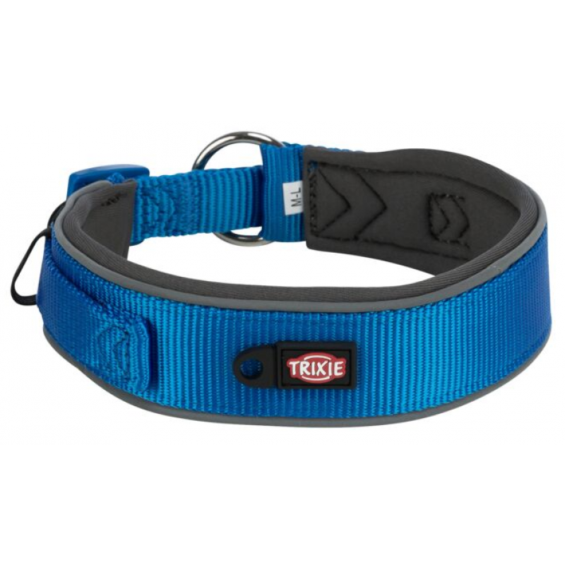PREMIUM obojek extra široký, XS-S: 27-35 cm/25 mm, královská modrá/grafit
