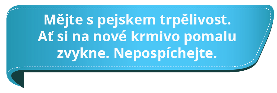 Na nové granule svého pejska zvykejte postupně.